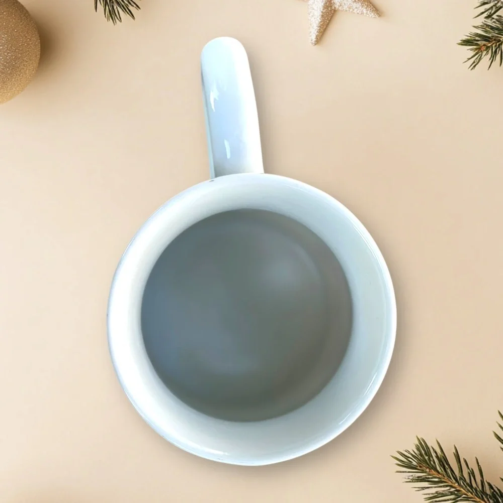 Williams Sonoma JOY Holiday Tree Red White Christmas Coffee Mug